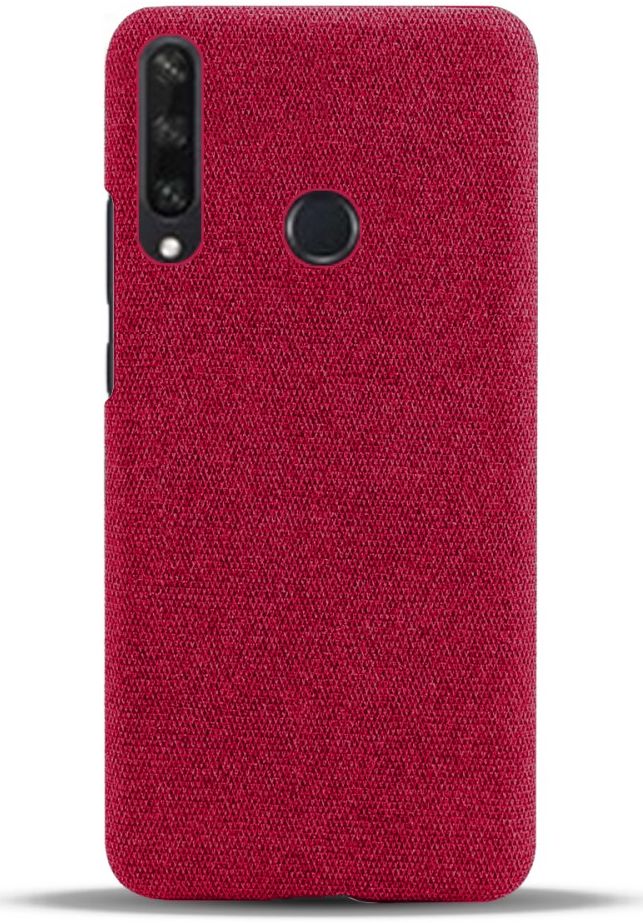 Huawei Y6p Stof Hard Back Cover Rood afbeelding 3