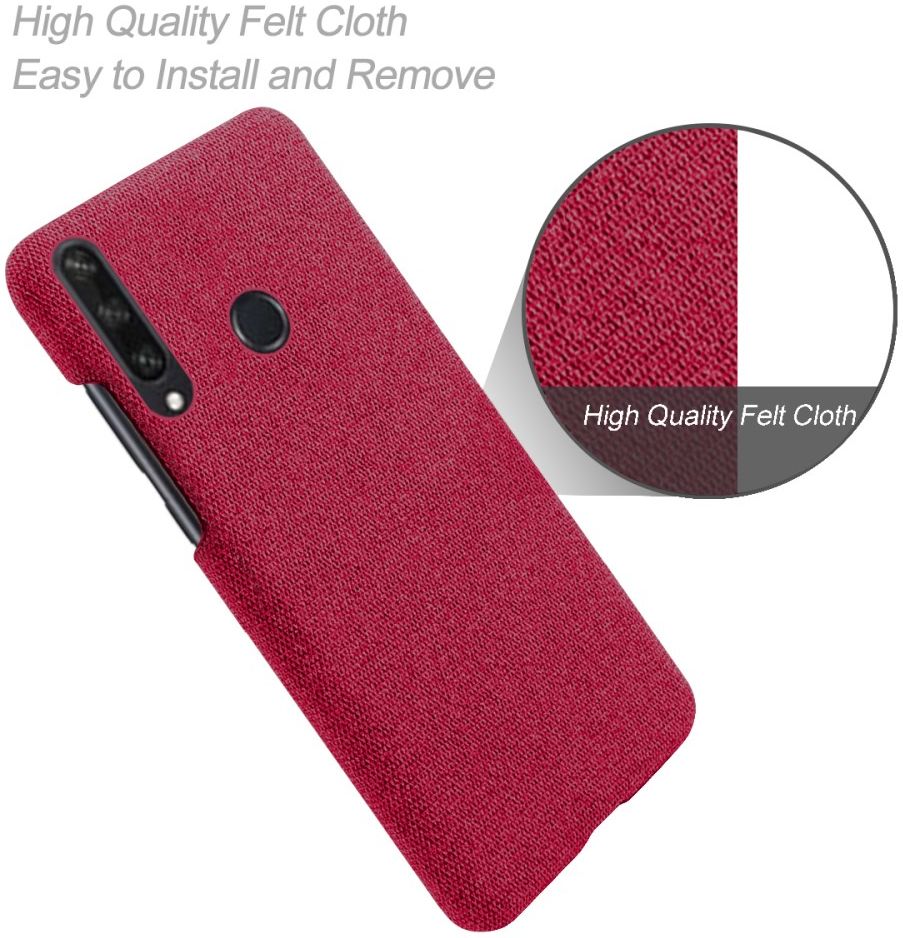 Huawei Y6p Stof Hard Back Cover Rood afbeelding 4