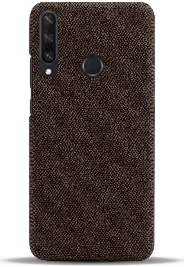 Huawei Y6p Stof Hard Back Cover Coffee afbeelding 3