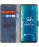 Motorola Edge Retro Portemonnee Hoesje Blauw