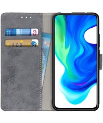 Xiaomi Poco F2 Pro Retro stijl Portemonnee Hoesje Grijs