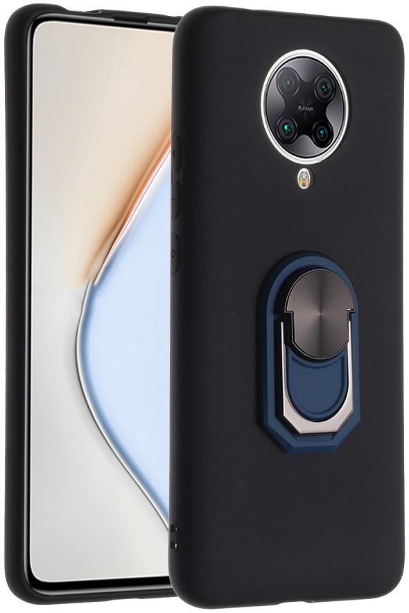 Xiaomi Poco F2 Pro Siliconen Kickstand Cover Blauw afbeelding 1