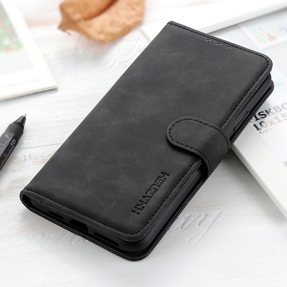 KHAZNEH  Alcatel 1SE (2020) Hoesje Retro Wallet Book Case Zwart afbeelding 10