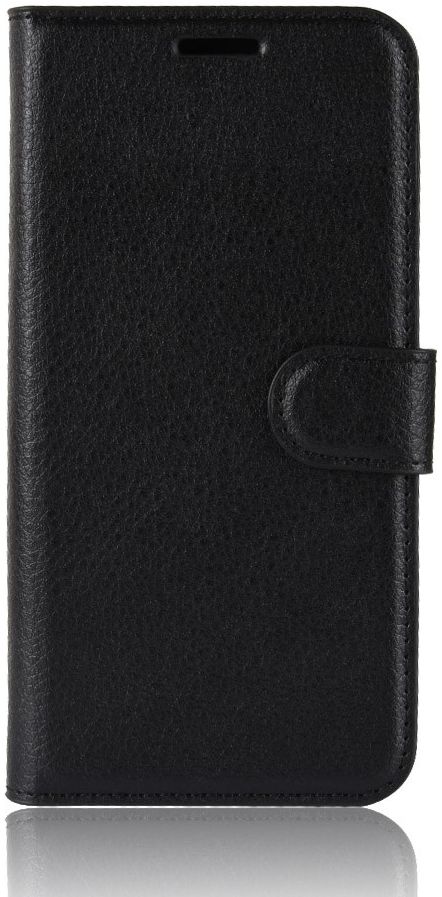Oppo A91 Litchi Skin Leren Portemonnee Hoesje Zwart afbeelding 3