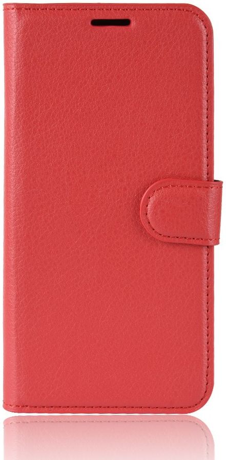 Oppo A91 Litchi Skin Leren Portemonnee Hoesje Rood afbeelding 2