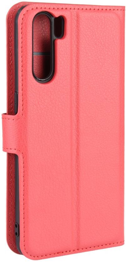 Oppo A91 Litchi Skin Leren Portemonnee Hoesje Rood afbeelding 6