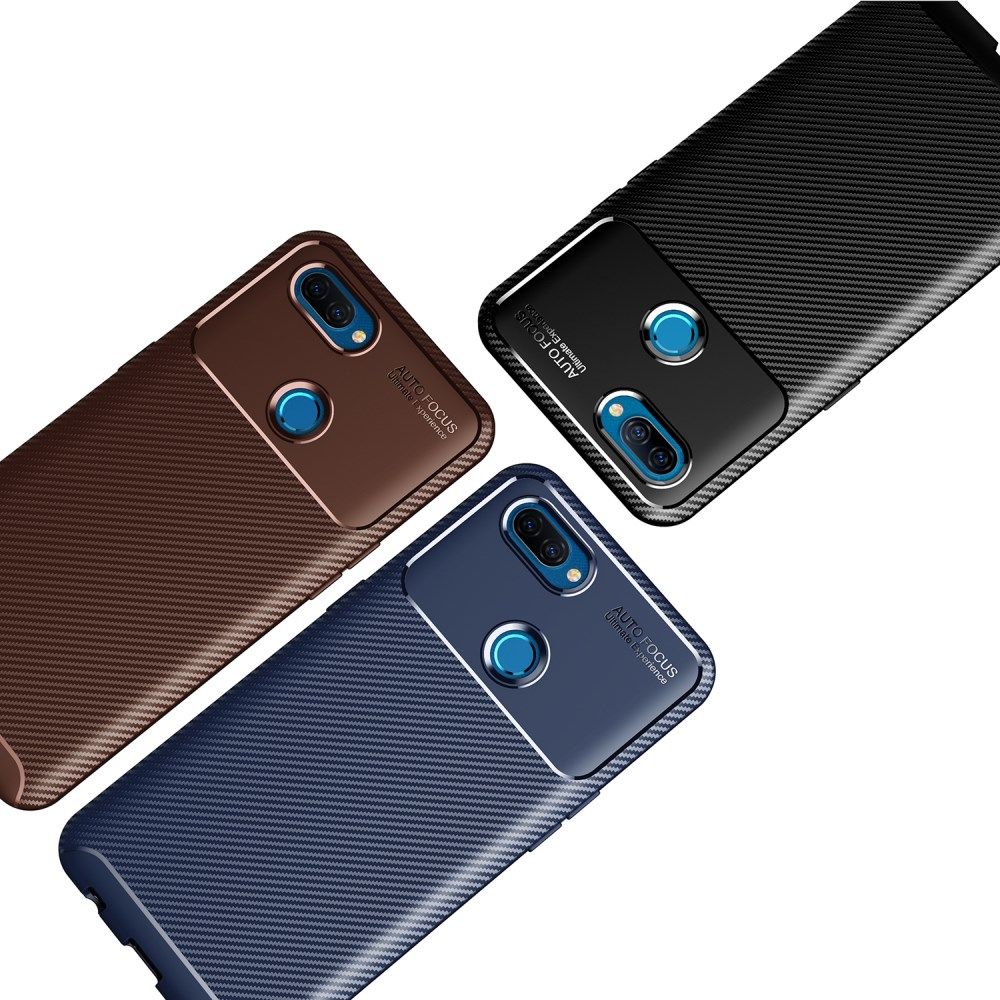 Oppo A12 Hoesje Geborsteld Carbon Flexibele Back Cover Zwart afbeelding 9