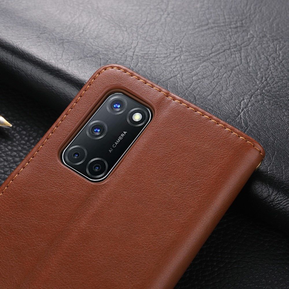 AZNS Oppo A52 / A72 Portemonnee Stand Hoesje Bruin afbeelding 11
