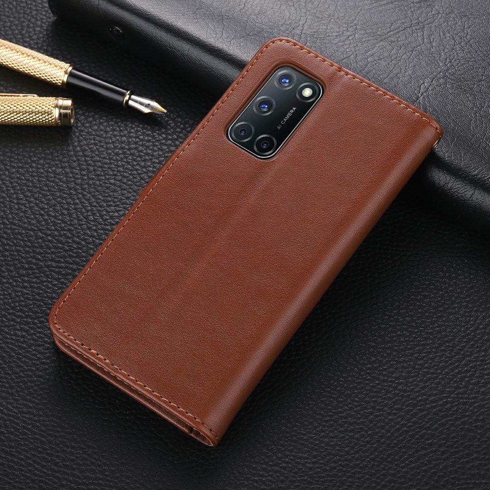 AZNS Oppo A52 / A72 Portemonnee Stand Hoesje Bruin afbeelding 8