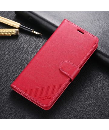 AZNS Oppo A52 / A72 Portemonnee Stand Hoesje Rood Hoesjes