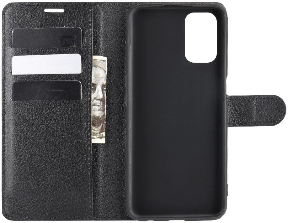 Oppo A52/A72 Litchi Skin Portemonnee Hoesje Zwart afbeelding 4