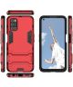 Oppo A52/A72 Hoesje Shock Proof Back Cover Met Kickstand Rood