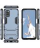 Oppo A52/A72 Hoesje Shock Proof Back Cover Met Kickstand Blauw
