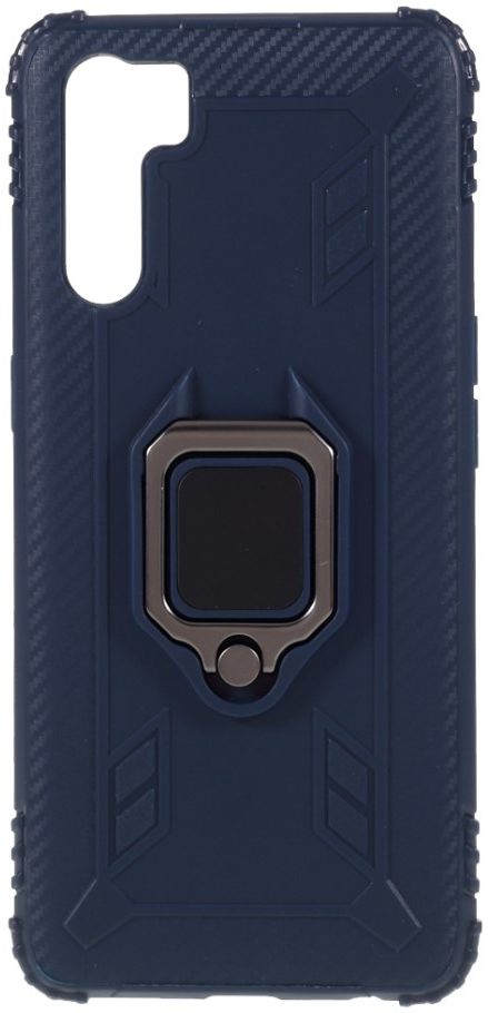 Oppo A91 Hoesje met Kickstand Ring Blauw afbeelding 1