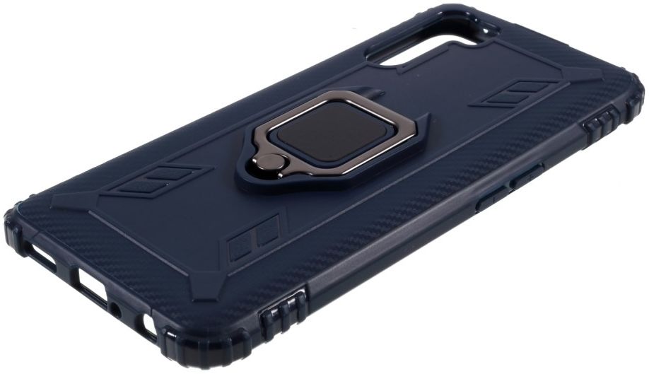 Oppo A91 Hoesje met Kickstand Ring Blauw afbeelding 4