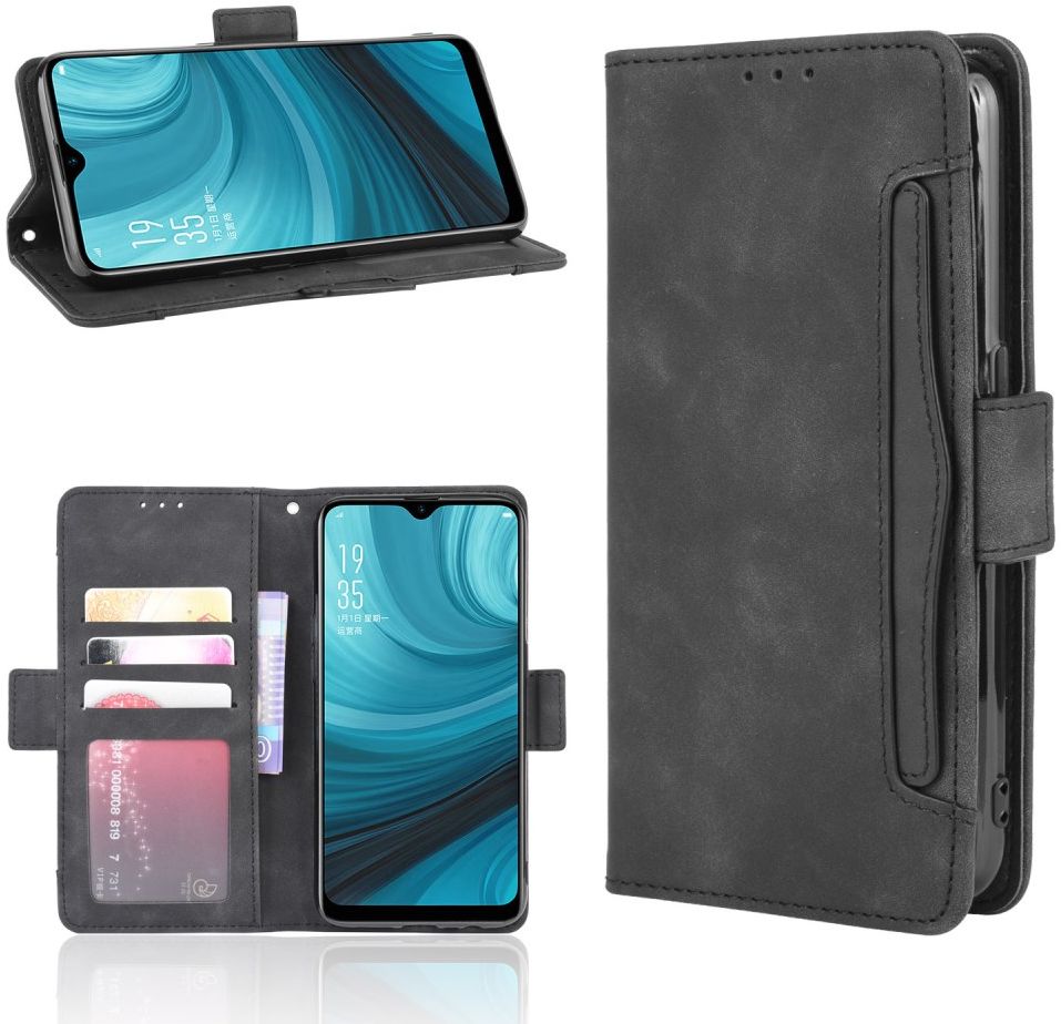 Oppo A12 Portemonnee Book Case Hoesje Met Kaarthouder Zwart afbeelding 12