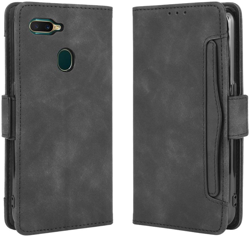 Oppo A12 Portemonnee Book Case Hoesje Met Kaarthouder Zwart afbeelding 2
