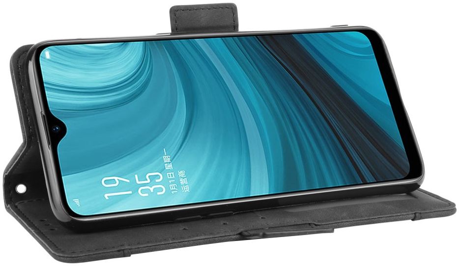 Oppo A12 Portemonnee Book Case Hoesje Met Kaarthouder Zwart afbeelding 9