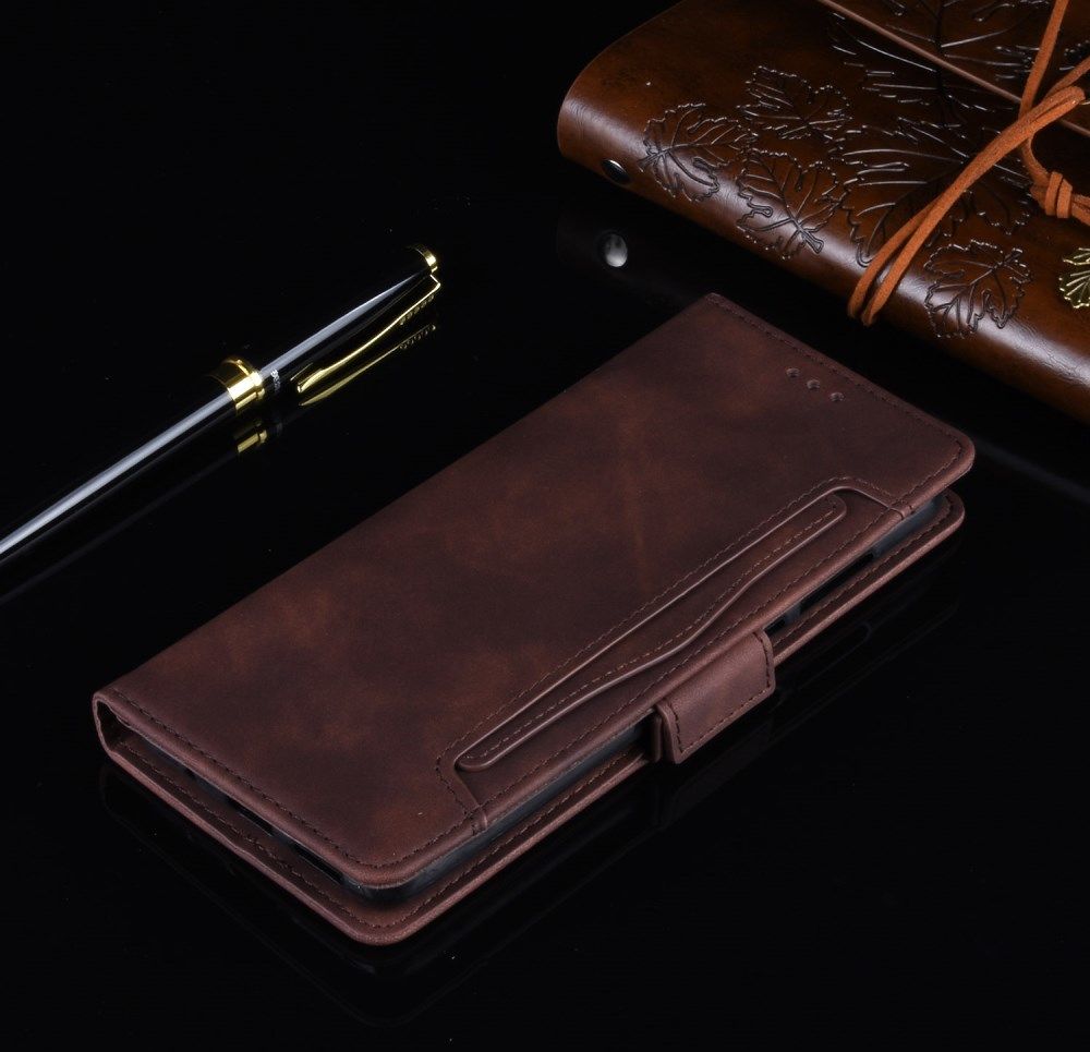 Oppo A12 Portemonnee Book Case Hoesje Met Kaarthouder Bruin afbeelding 3
