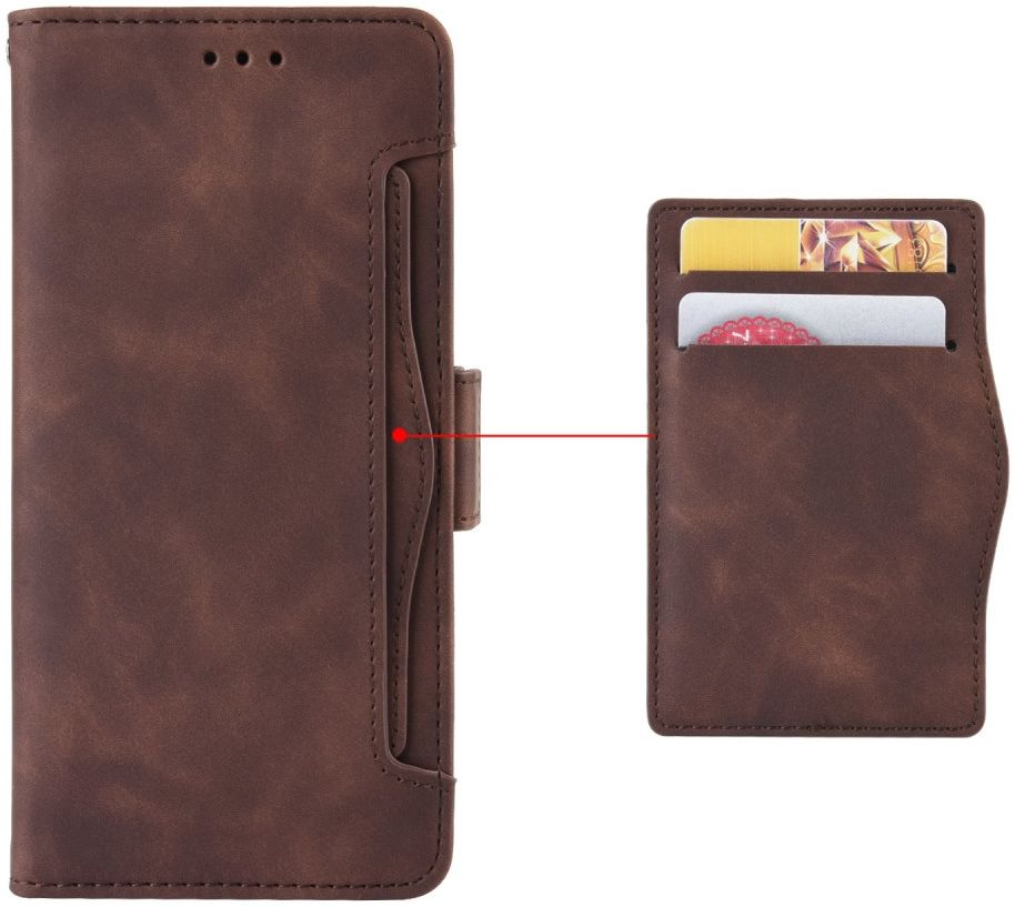 Oppo A12 Portemonnee Book Case Hoesje Met Kaarthouder Bruin afbeelding 5