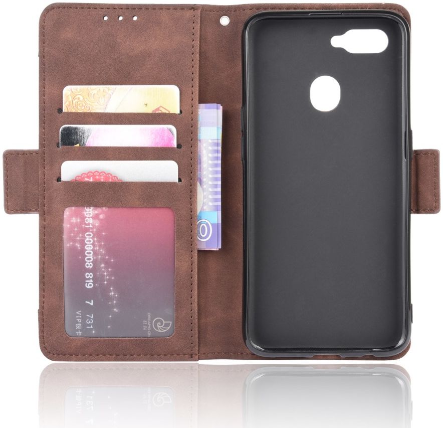 Oppo A12 Portemonnee Book Case Hoesje Met Kaarthouder Bruin afbeelding 7