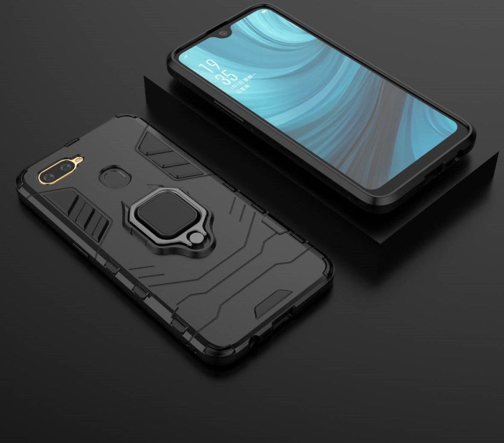 Oppo A12 Hybride hoesje met Kickstand Zwart afbeelding 10