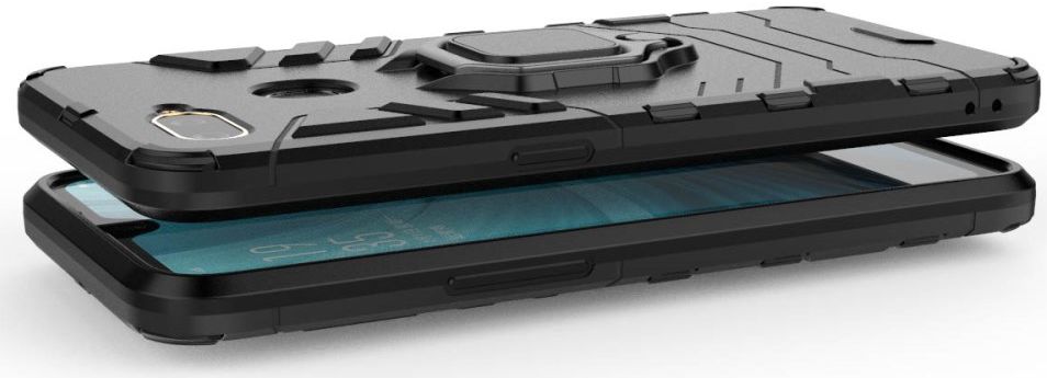 Oppo A12 Hybride hoesje met Kickstand Zwart afbeelding 4