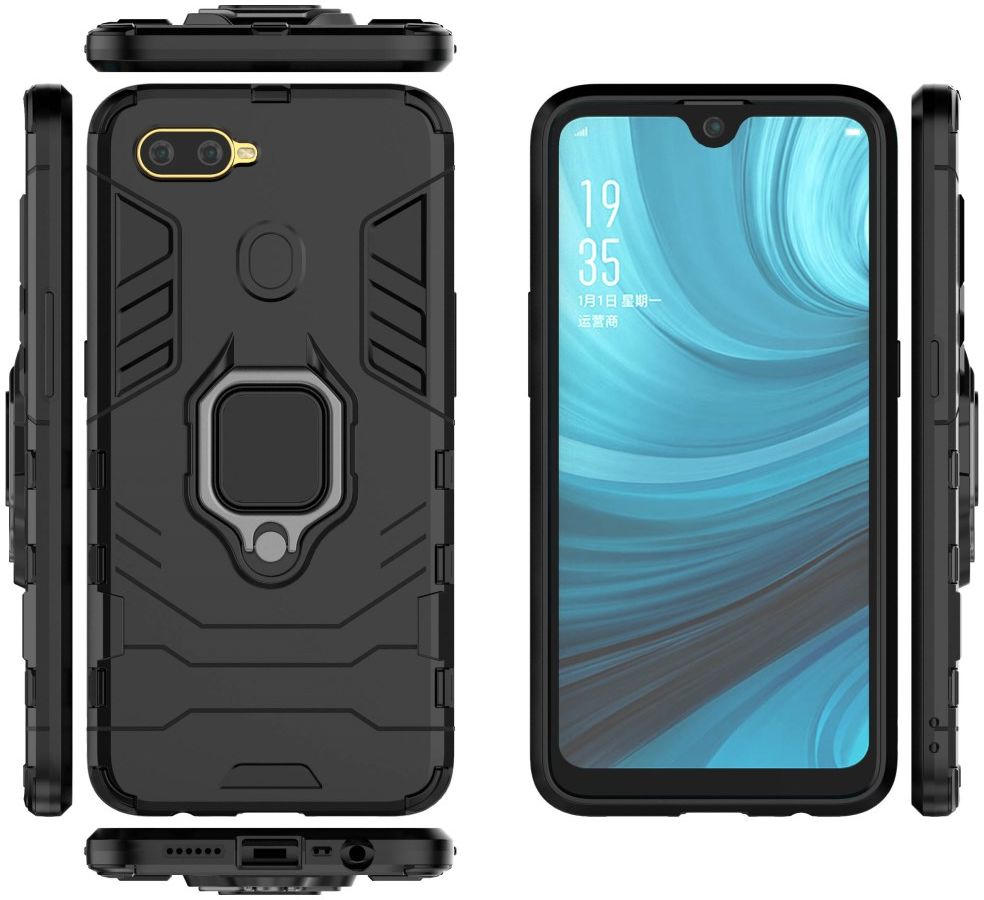 Oppo A12 Hybride hoesje met Kickstand Zwart afbeelding 6