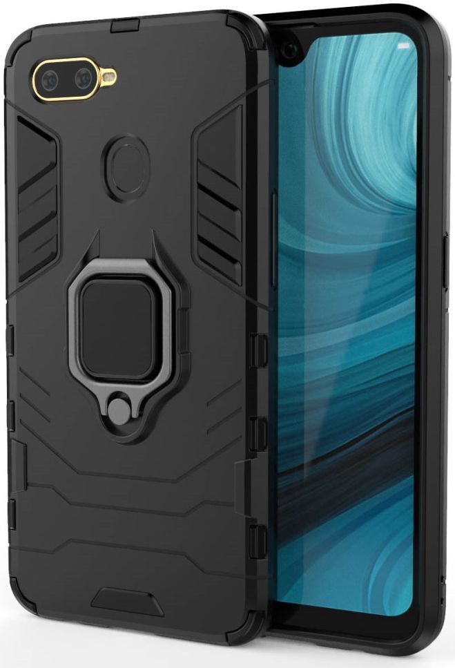 Oppo A12 Hybride hoesje met Kickstand Zwart afbeelding 9