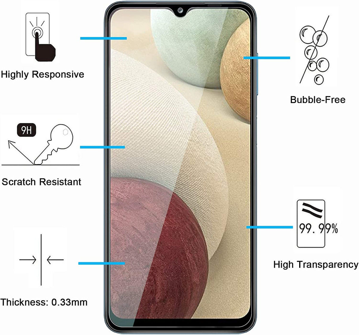 Oppo A12 Tempered Glass Screen Protector afbeelding 2