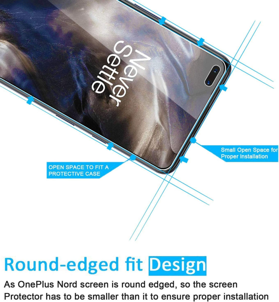 OnePlus Nord Tempered Glass Screen Protector afbeelding 3