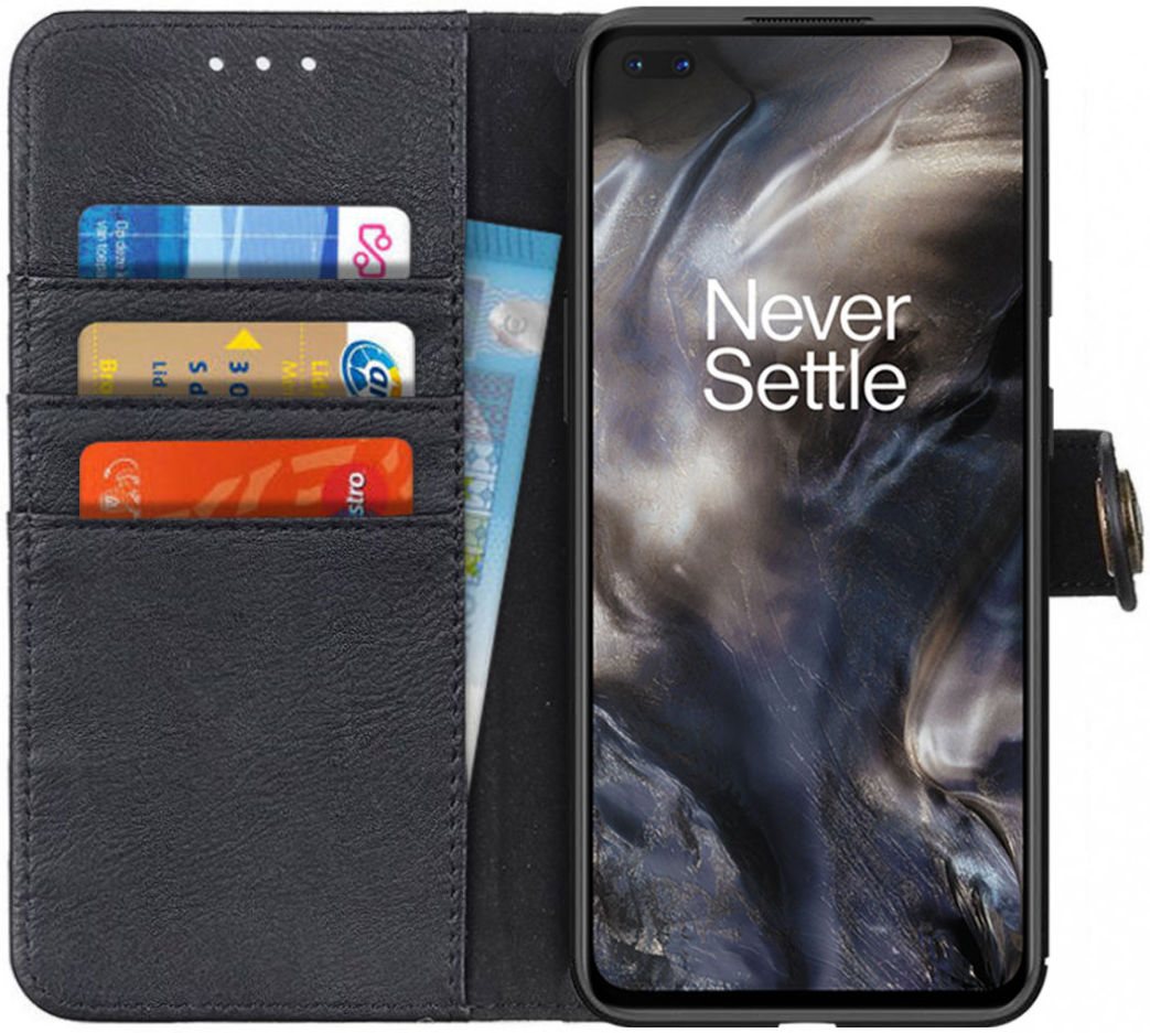 KHAZNEH OnePlus Nord Hoesje Portemonnee Book Case Zwart afbeelding 1