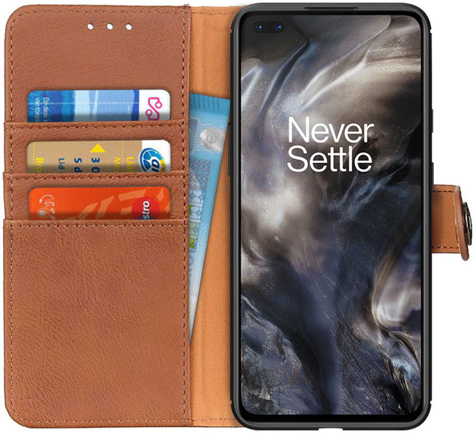 OnePlus Nord Hoesje Vintage Wallet Bruin afbeelding 1