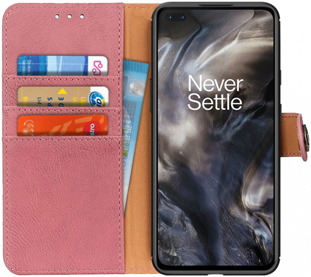 KHAZNEH OnePlus Nord Hoesje Portemonnee Book Case Roze afbeelding 1