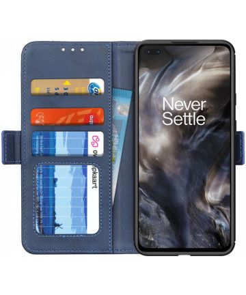 OnePlus Nord Hoesje Wallet Book Case Blauw Hoesjes