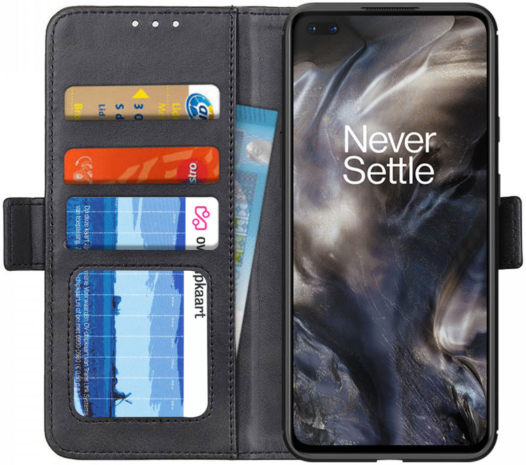 OnePlus Nord Hoesje Wallet Book Case Zwart afbeelding 1
