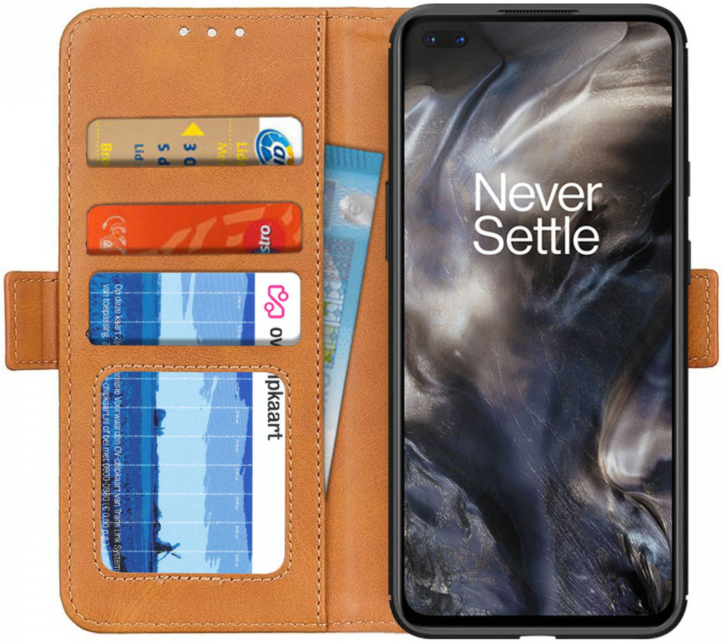 OnePlus Nord Hoesje Wallet Book Case Bruin afbeelding 1