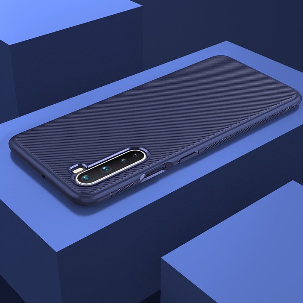 OnePlus Nord Hoesje Twill Slim Texture Back Cover Blauw afbeelding 8