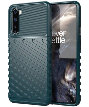 OnePlus Nord Twill Thunder Texture Back Cover Groen Hoesjes