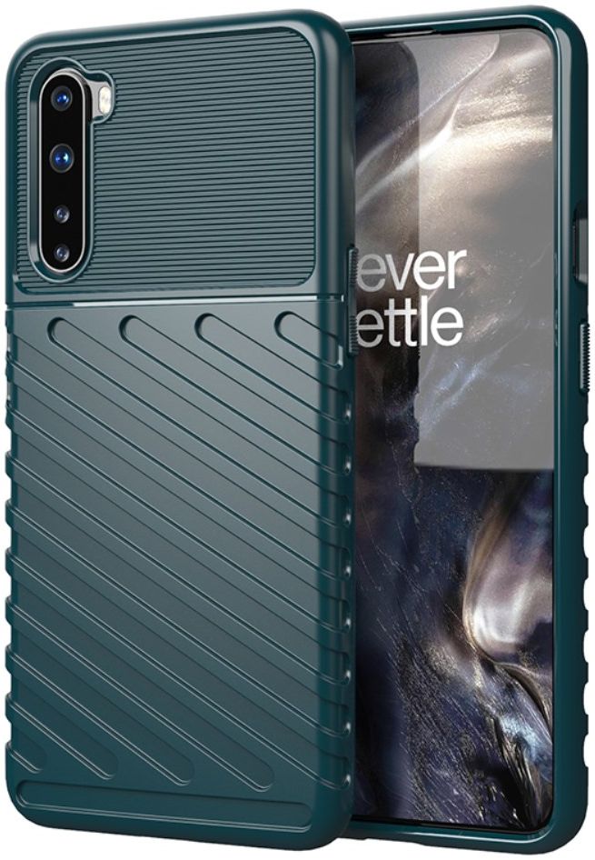 OnePlus Nord Twill Thunder Texture Back Cover Groen afbeelding 1