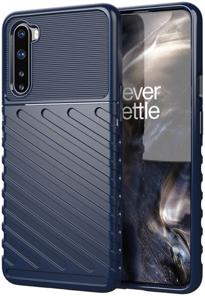 OnePlus Nord Twill Thunder Texture Back Cover Blauw afbeelding 1