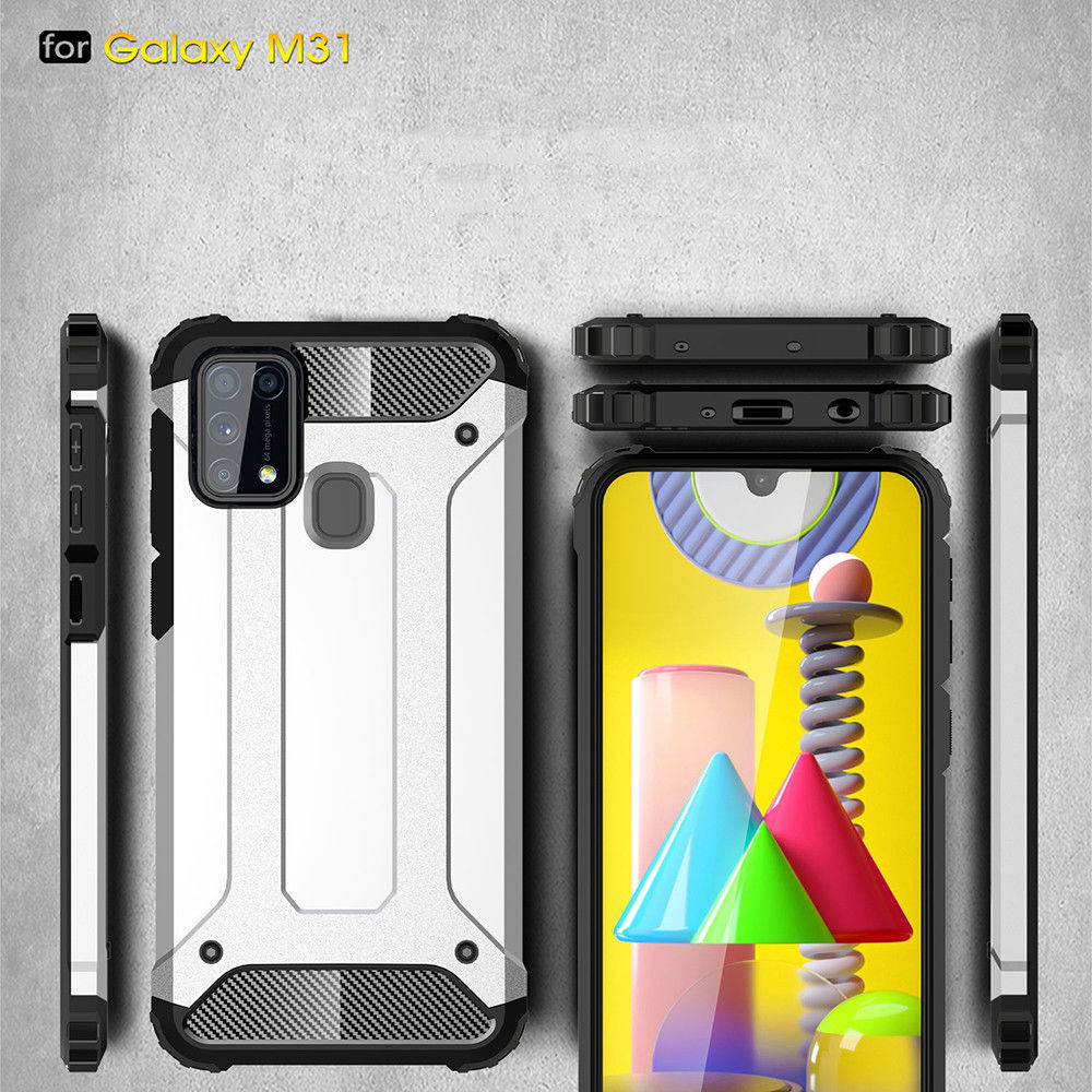Samsung Galaxy M31 Hoesje Shock Proof Hybride Backcover Blauw afbeelding 5