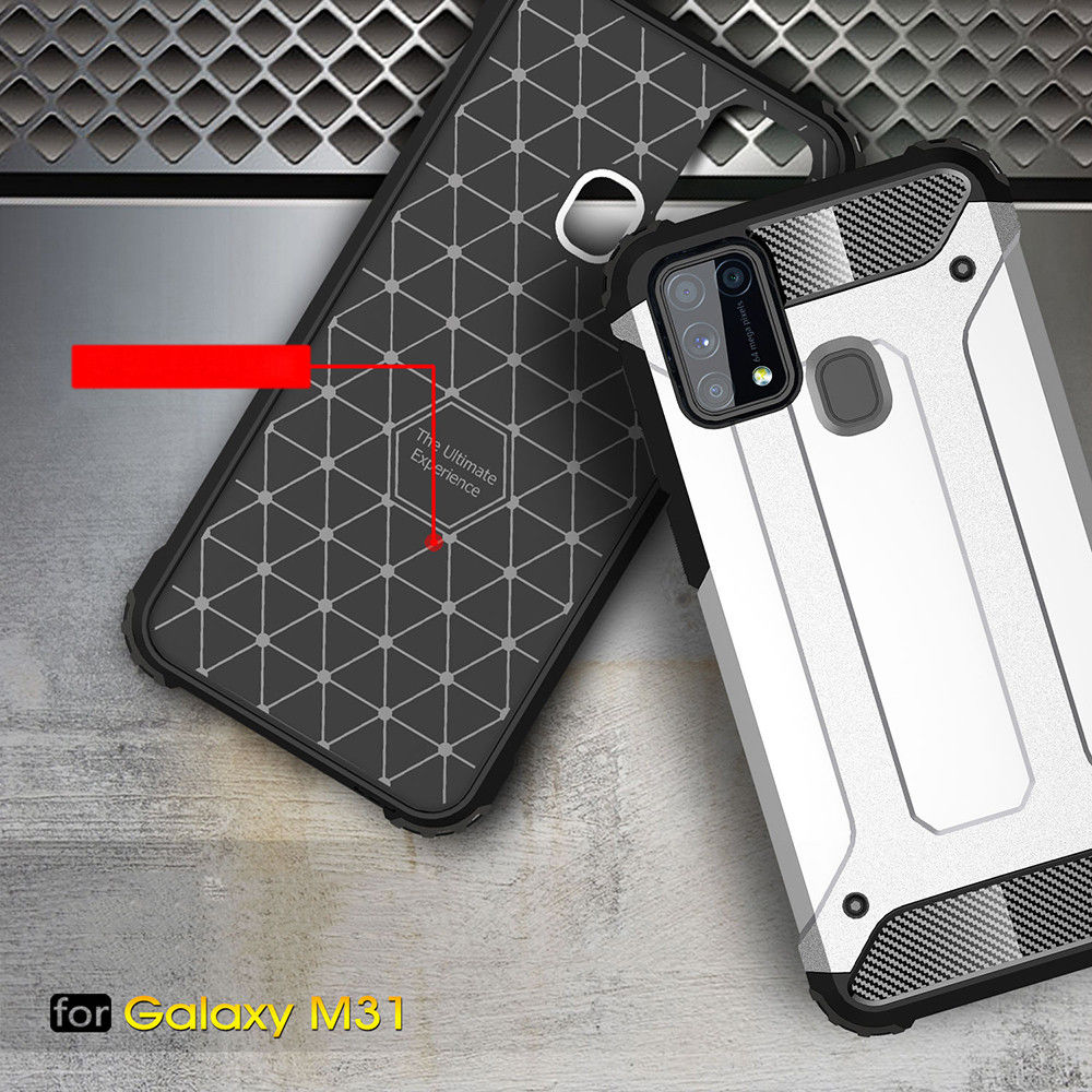 Samsung Galaxy M31 Hoesje Shock Proof Hybride Backcover Blauw afbeelding 8