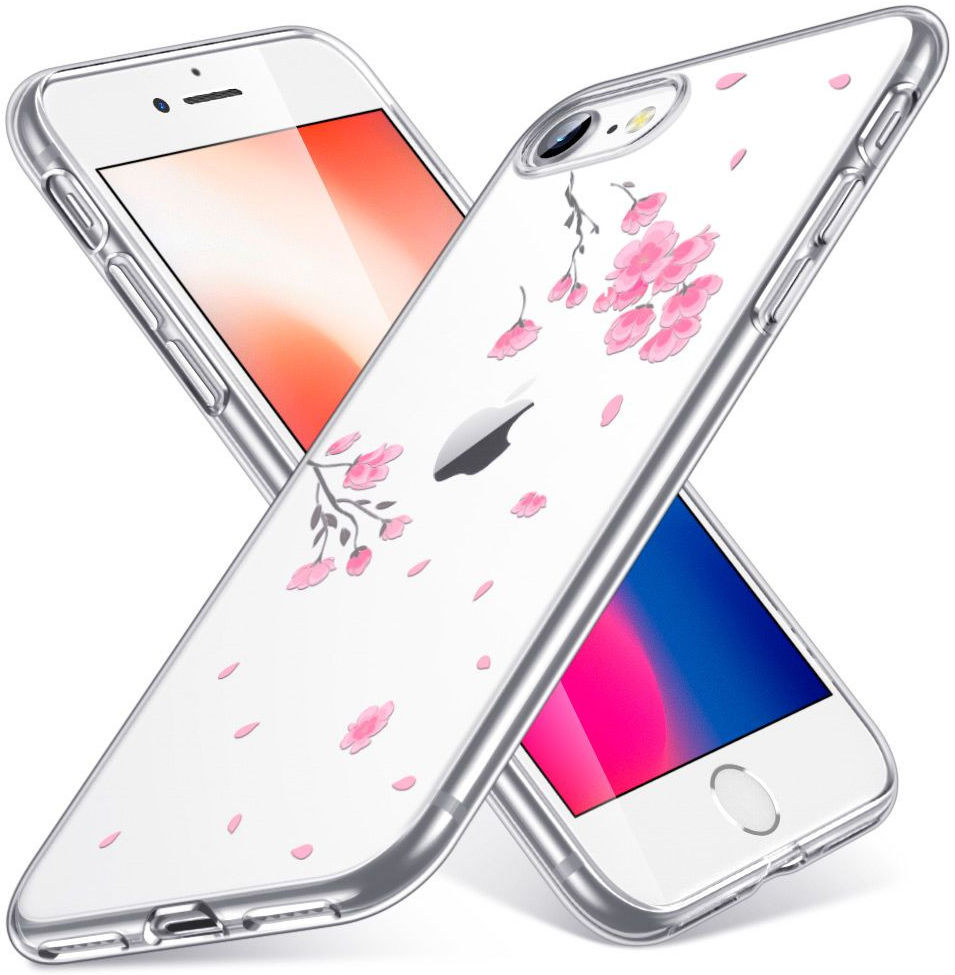 ESR Mania Back Cover hoesje iPhone 7/8/SE 2020 Cherry Blossom print afbeelding 1