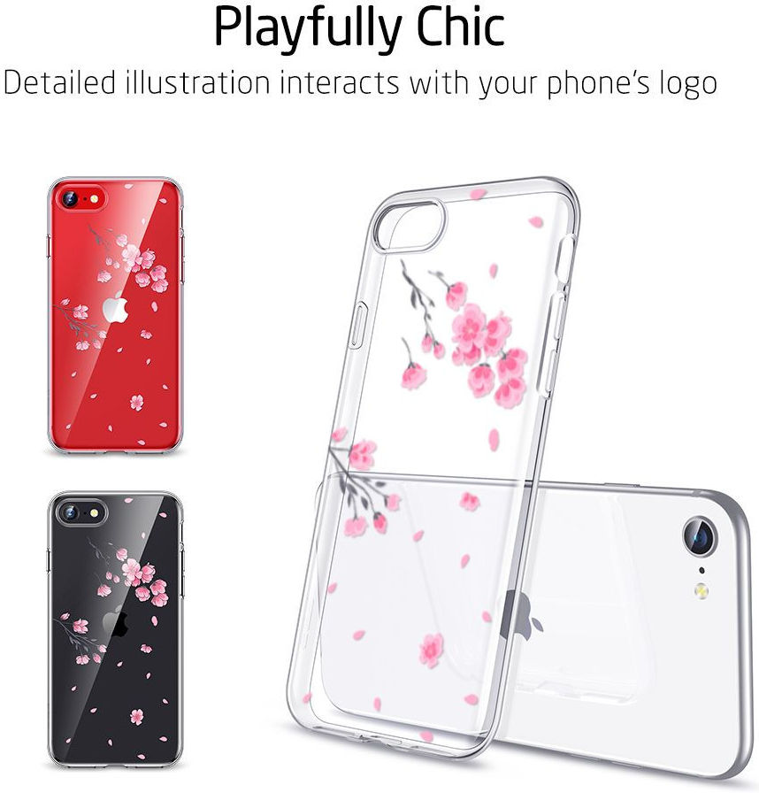ESR Mania Back Cover hoesje iPhone 7/8/SE 2020 Cherry Blossom print afbeelding 6