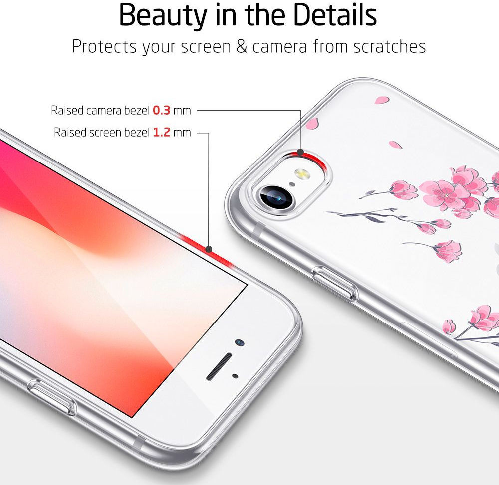 ESR Mania Back Cover hoesje iPhone 7/8/SE 2020 Cherry Blossom print afbeelding 7