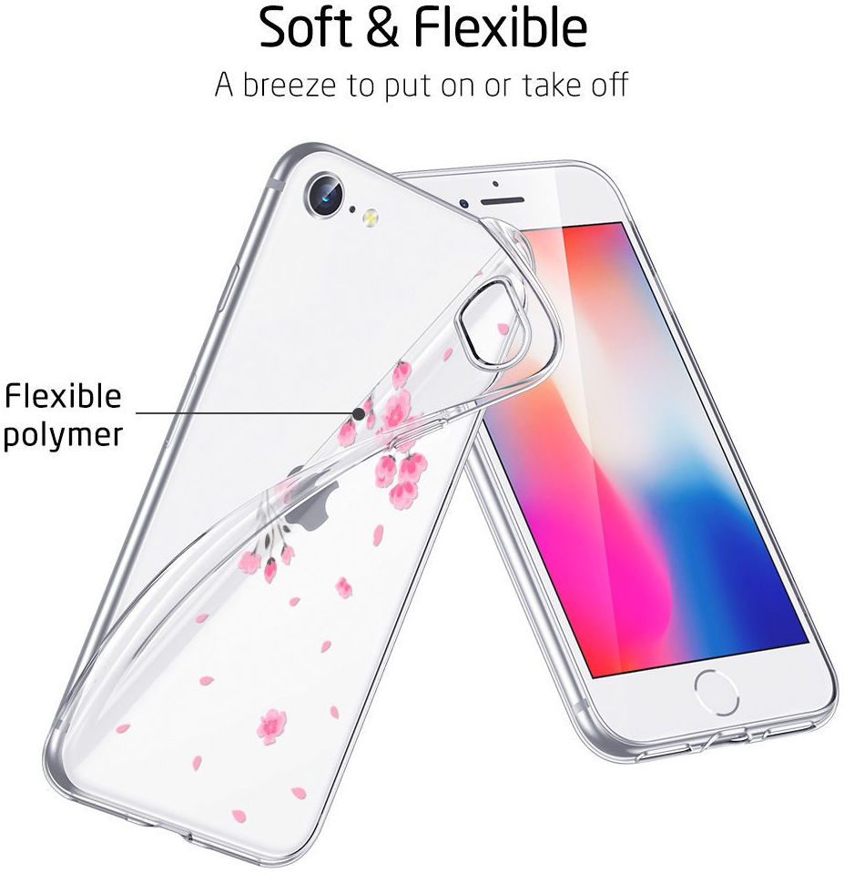 ESR Mania Back Cover hoesje iPhone 7/8/SE 2020 Cherry Blossom print afbeelding 8