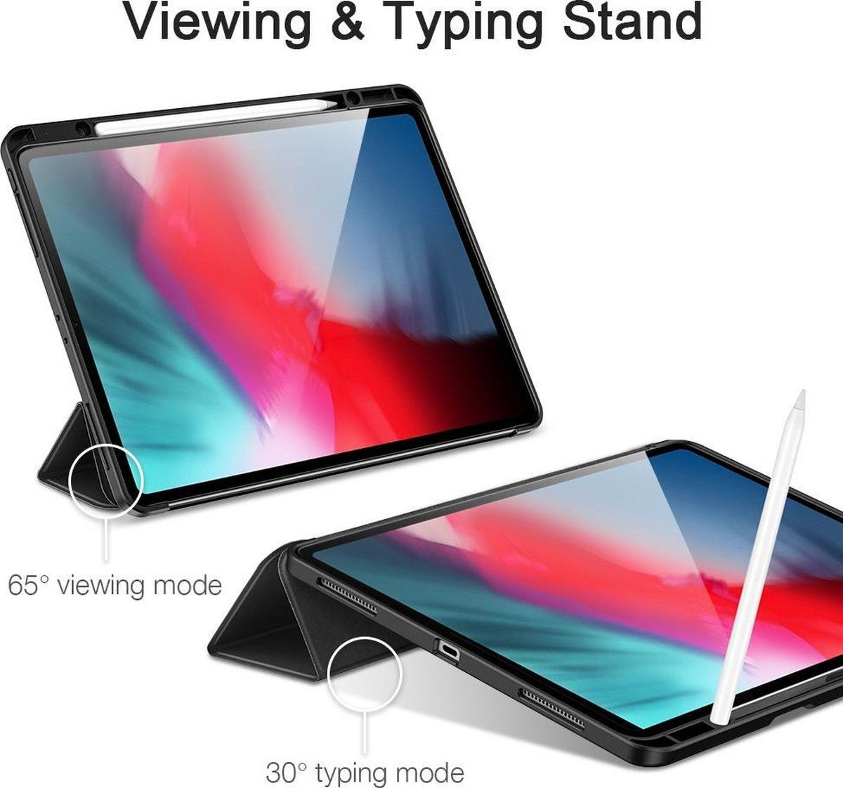 ESR Rebound Pencil Book Case Apple iPad Pro 12.9 2018 / 2020 Zwart afbeelding 4