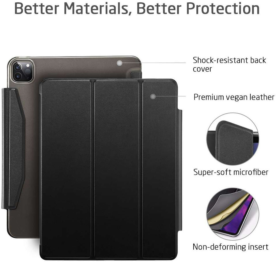 ESR Yippee Tri-fold Cover Apple iPad Pro 12.9 2018 / 2020 Zwart afbeelding 5