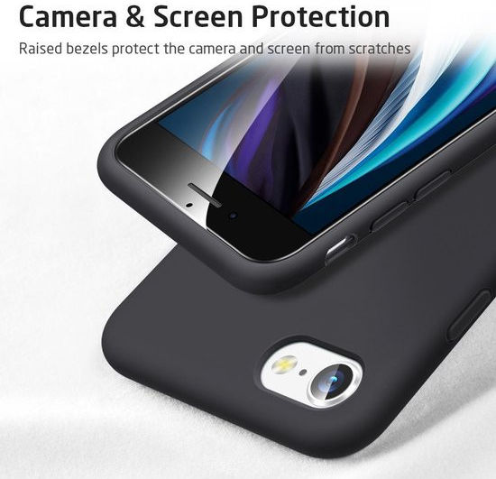 ESR Yippee Apple iPhone 7/8/SE 2020 Siliconen Hoesje Zwart afbeelding 4